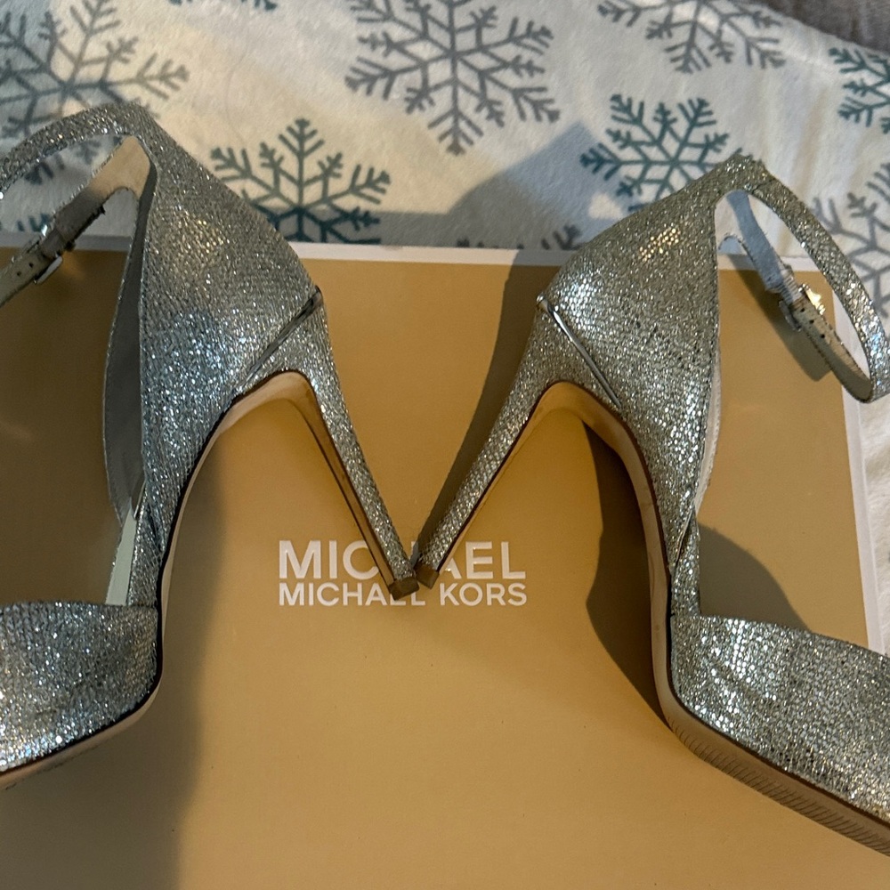 Michael Kors Sparkling Silver Heels - Picture 3 of 3